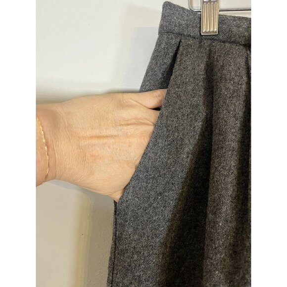 Vintage Wool Pant Straight Leg 16 Gray Retro Preppy Old Money Neutral Classic - Picture 8 of 13